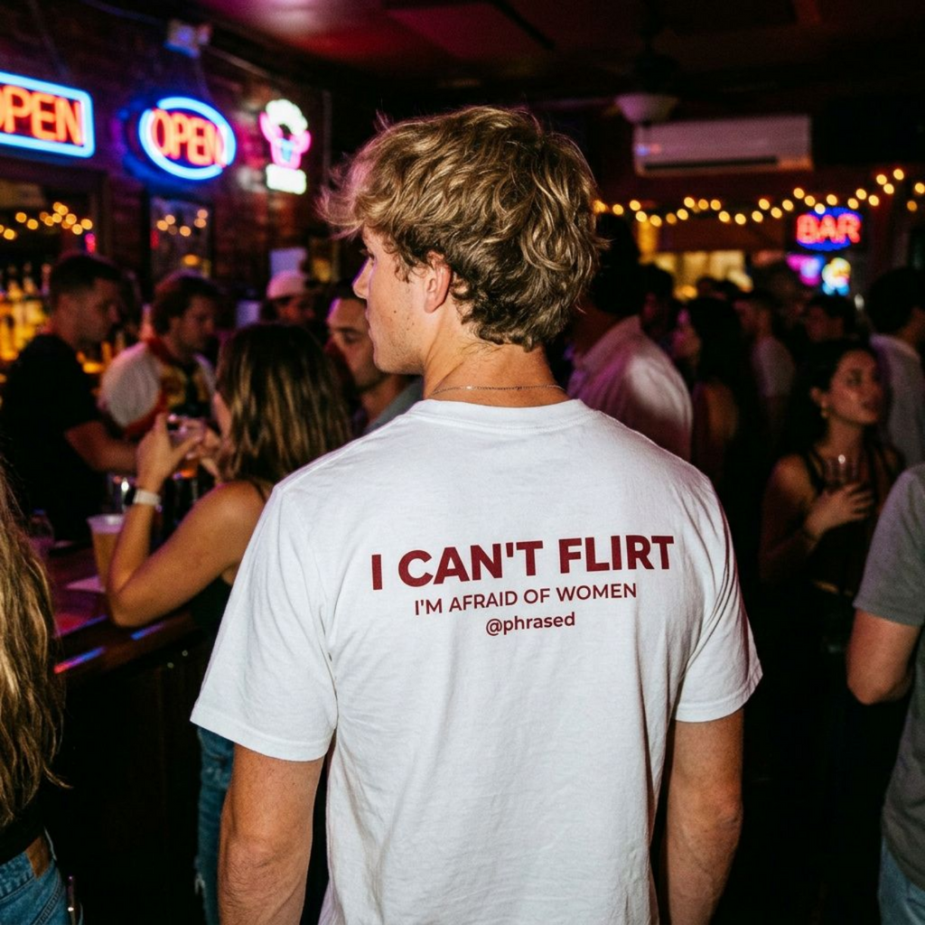 I CAN'T FLIRT I'M AFRAID OF WOMEN Tee
